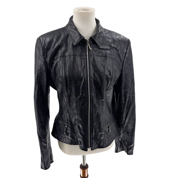 Bebe Black 100% Leather Jacket Womens Size S - Picture 1 of 12
